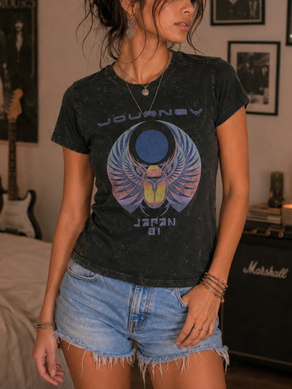 Lucky Brand Journey Japan 81 Graphic T-Shirt Small Vintage Rock Band Tee
